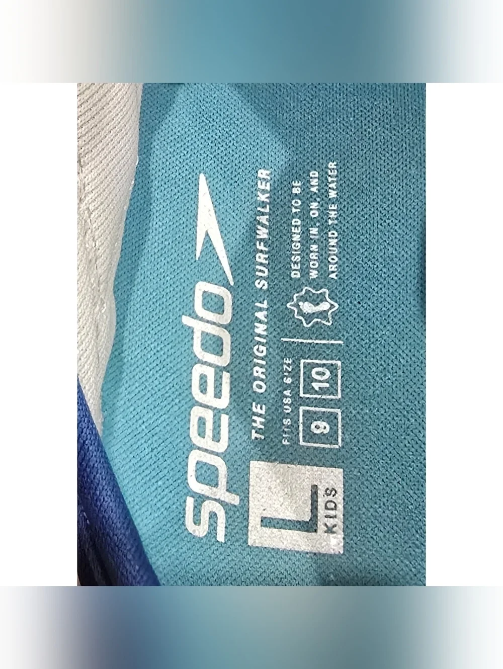 Speedo Kids Water Shoes Navy Star Print Velcro Beach Pool Shoes Size Large